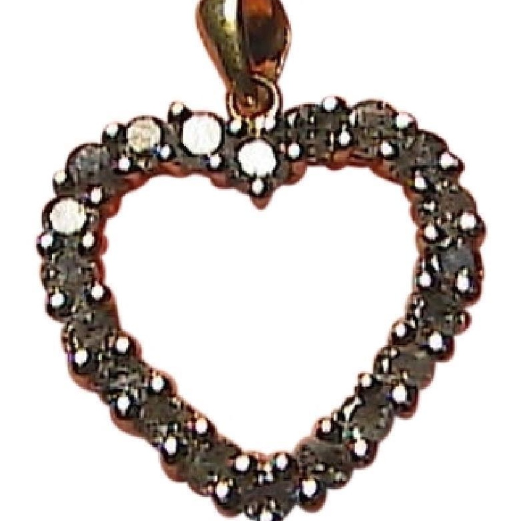 10k Yellow Gold .25 Cts Diamond Heart Pendant (#1)